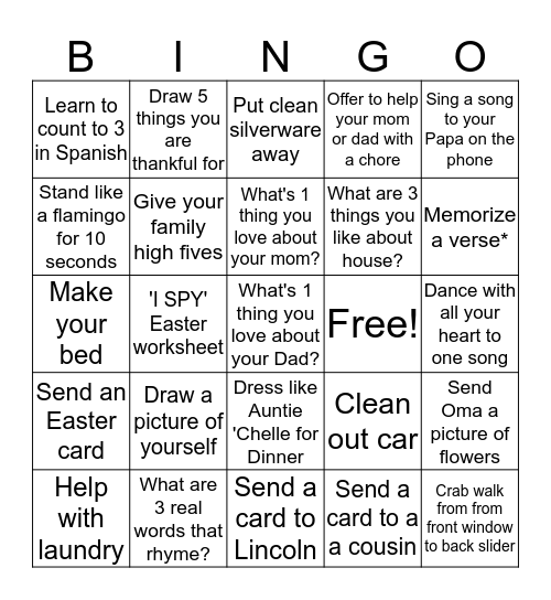 ALICE'S SPRING BINGO Card