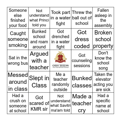Orchids Edition Bingo Card