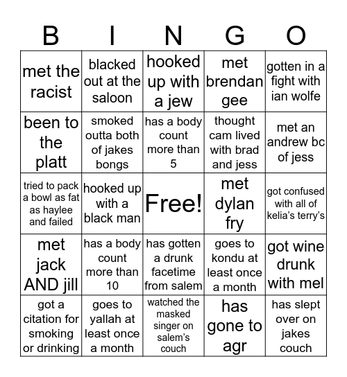 brownie stuffed shrimp Bingo Card