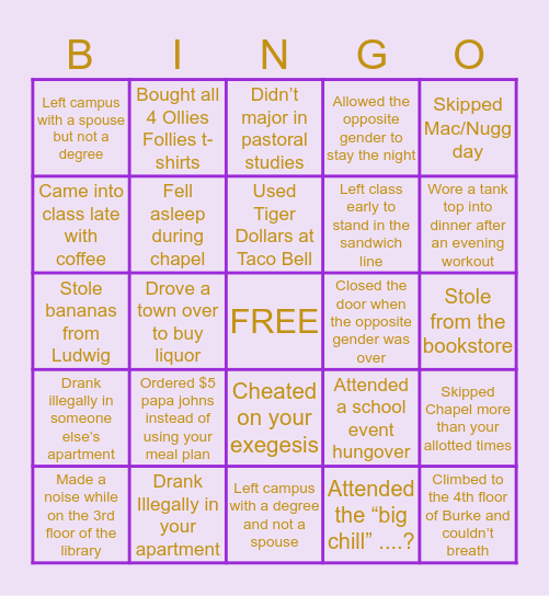 ONU Unrated Bingo Card