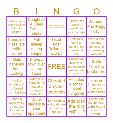 ONU Unrated Bingo Card
