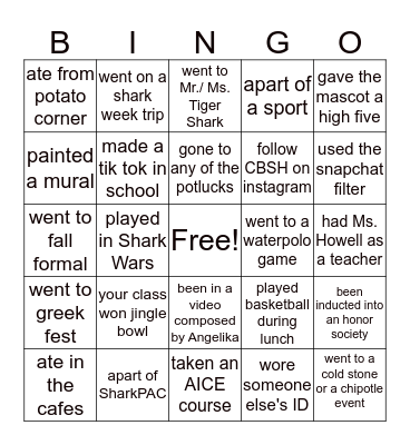 CBSH BINGO Card