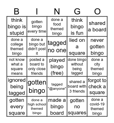 BINGO Bingo Card