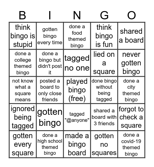 BINGO Bingo Card