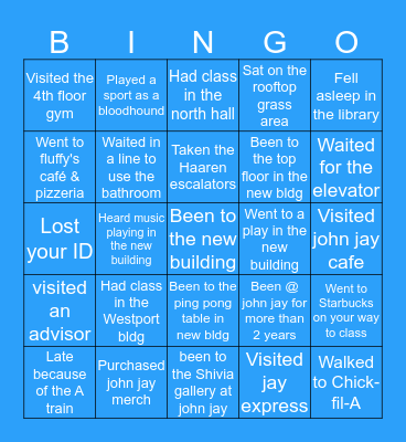 John Jay Bingo 🔥💯 Bingo Card