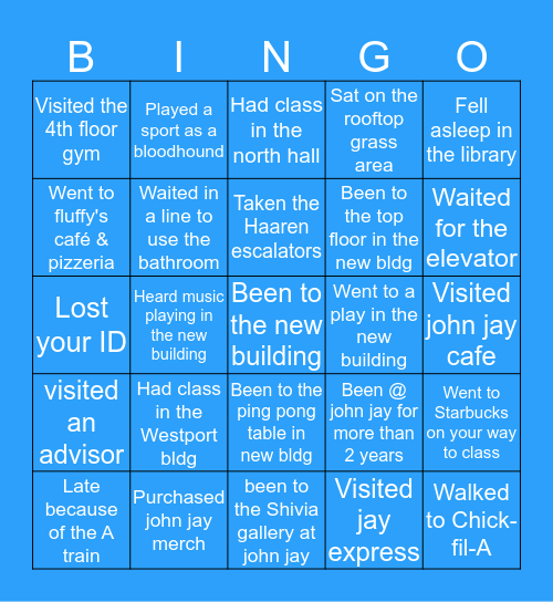 John Jay Bingo 🔥💯 Bingo Card