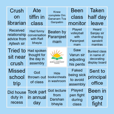 Sofian's BINGO Card