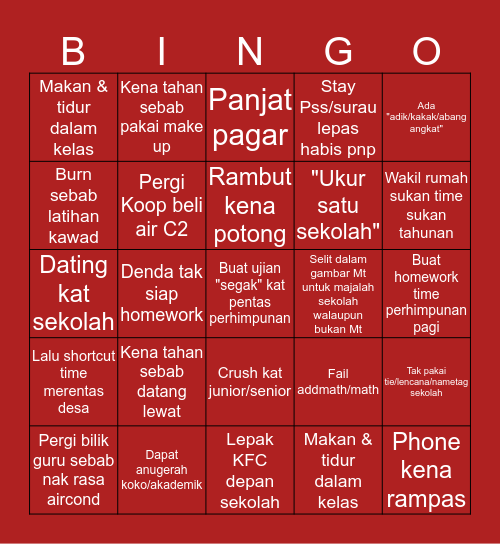 Smktpg's Edition Bingo Card