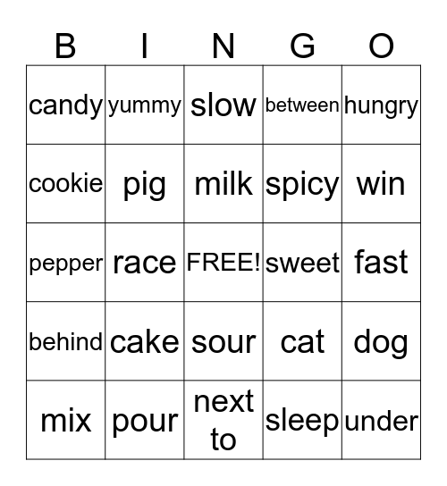 Reading Jelly 6-10 Bingo Card