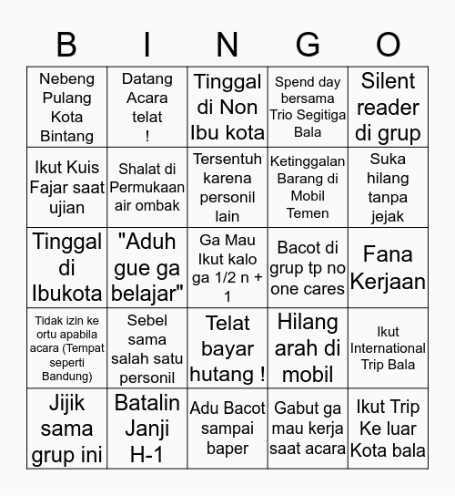 Cicitruit Bala Bingo Card