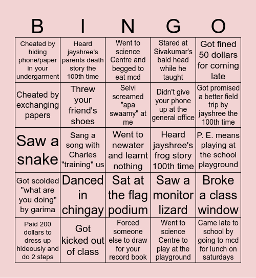 Ybis Bingo Card