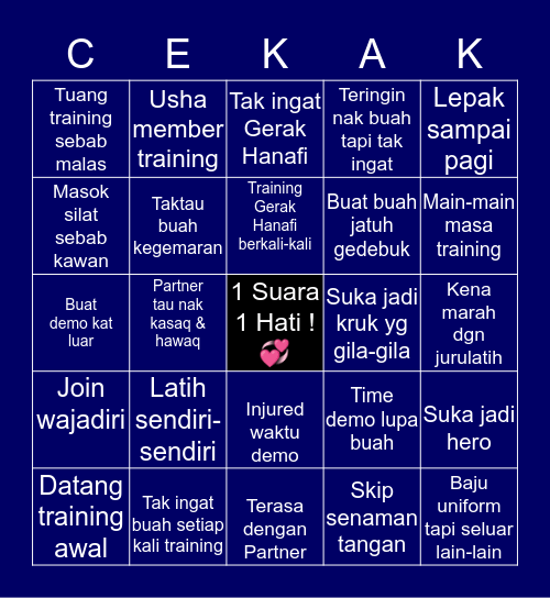 BINGO SAHABAT GSL Bingo Card