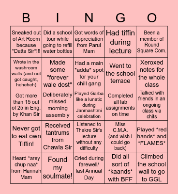 The CMAites' BINGO! (Part 2) Bingo Card