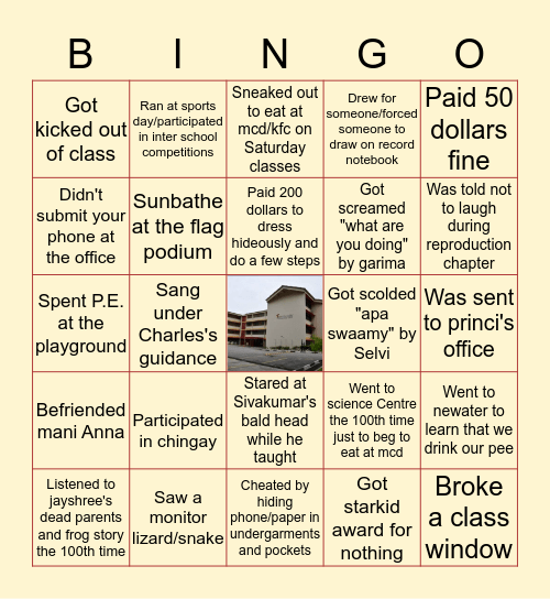 YBIS Bingo Card