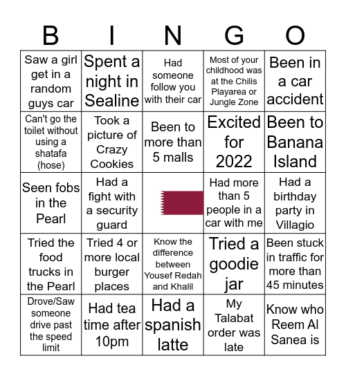 Qatar Living Bingo Card