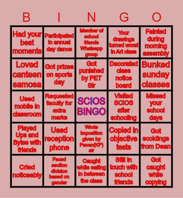 SCIOS BINGO Card