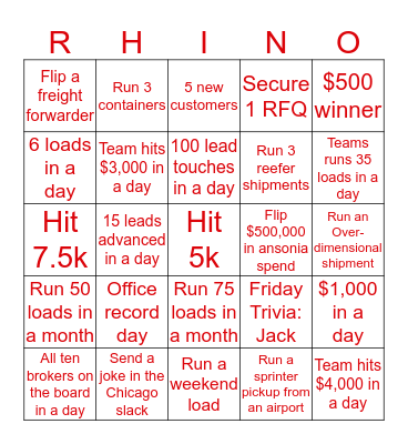 NTG ORD Bingo Card