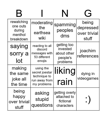 ariel culture Bingo Card