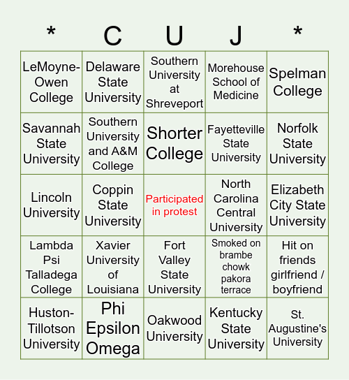 Have you ever Bingo Card