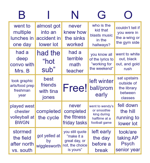 CR SOUTH BINGO Card