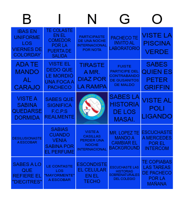 F.C.P.S Bingo Card