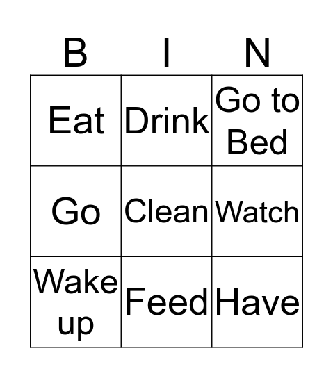 Routine Bingo Card