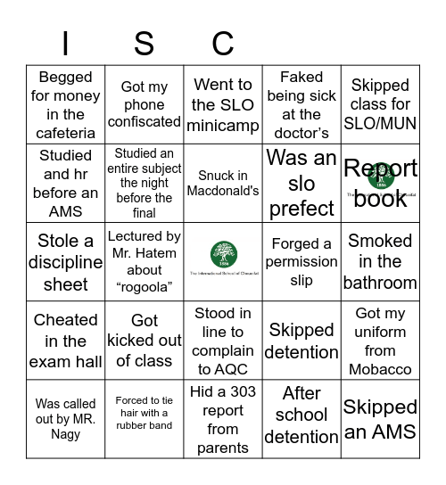 Choueifat Bingo Card