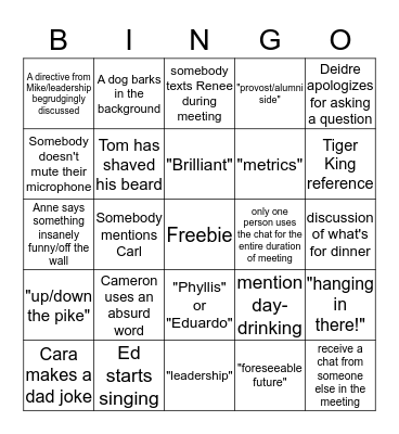 Kassabov Bingo Card