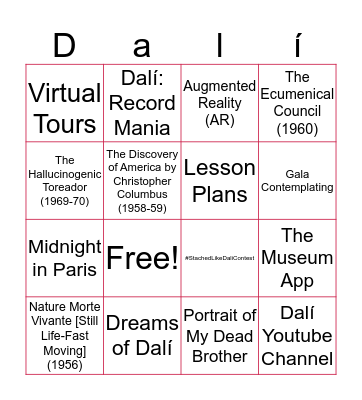 The Dalí Museum Online Bingo Card