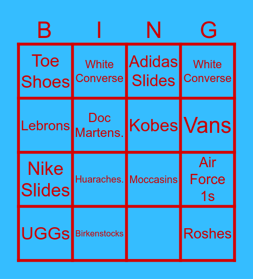 Have you ever owned any of these shoes? Bingo Card