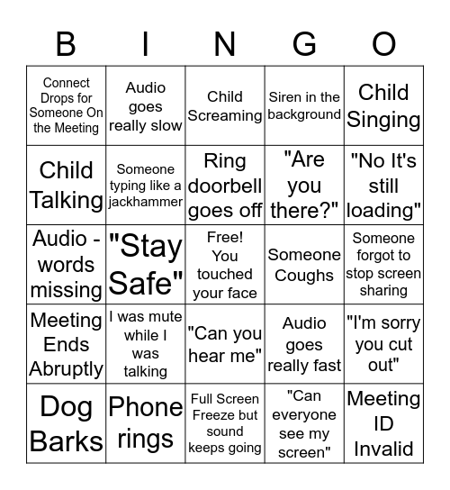 Platform WFH Bingo Card
