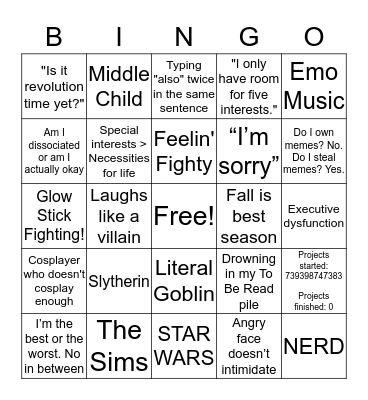 How much do we have in common? Bingo Card