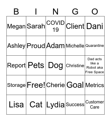 Storage Squad Bingo Card