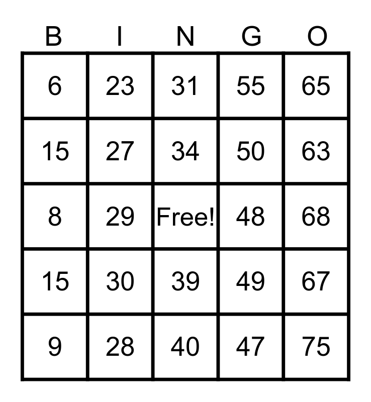 bingo numbers 1-75 caller