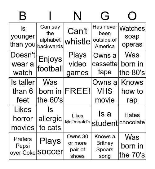 DeCA Team Bingo Card