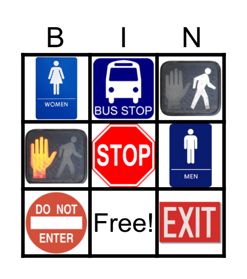 Community Signs Bingo Card