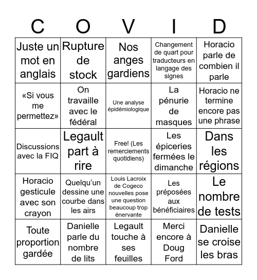 Bingo Point de presse QC Bingo Card