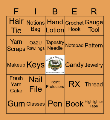 Project Bag Bingo Card