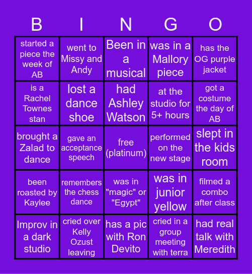 OYSP BINGO Card