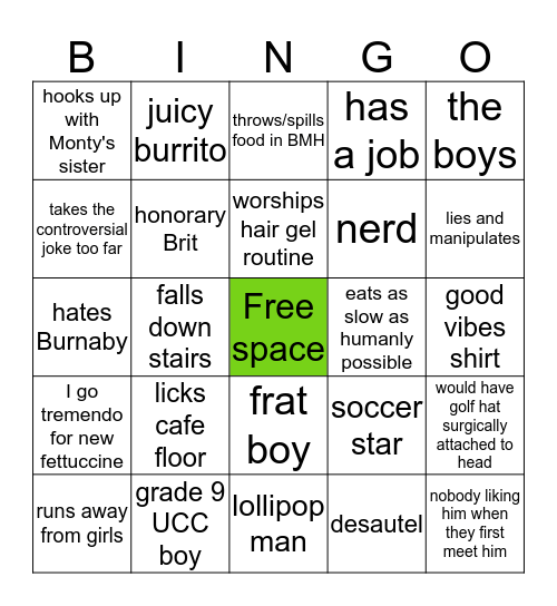 Cole Bingo Card