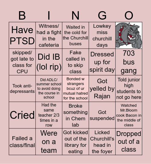 CHURCHILL BINGO Card