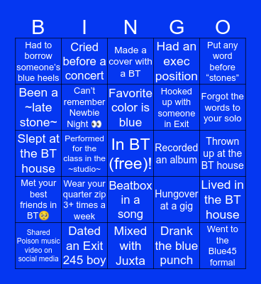 BluesTones💙🦋 Bingo Card