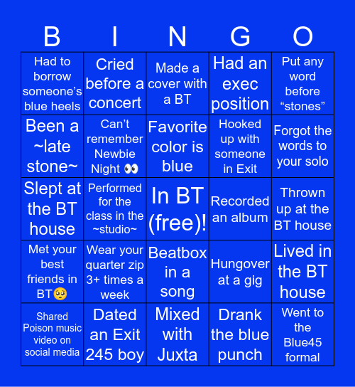 BluesTones💙🦋 Bingo Card