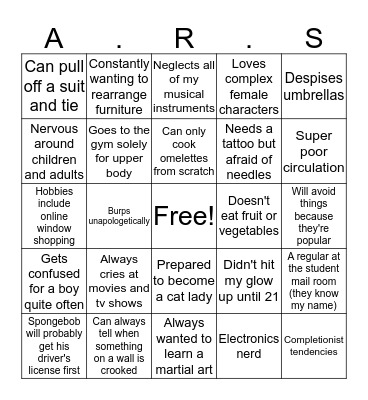 Arleen, Part 2 Bingo Card