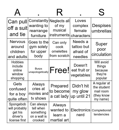 Arleen, Part 2 Bingo Card
