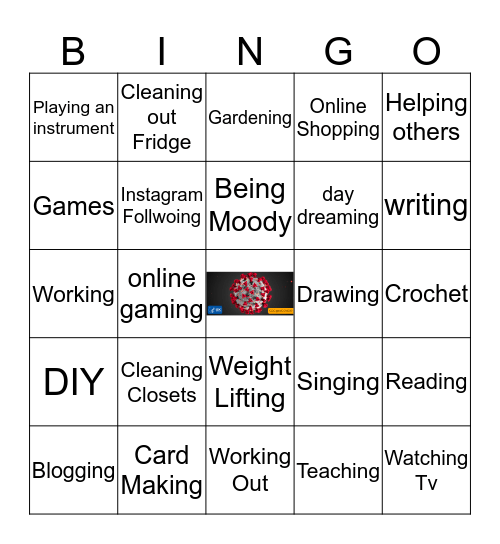 Coronovirus Hobbies Bingo Card