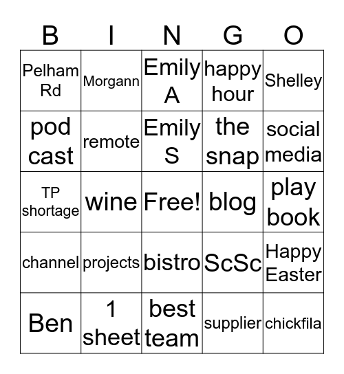 Fri - Yay Fun! Bingo Card