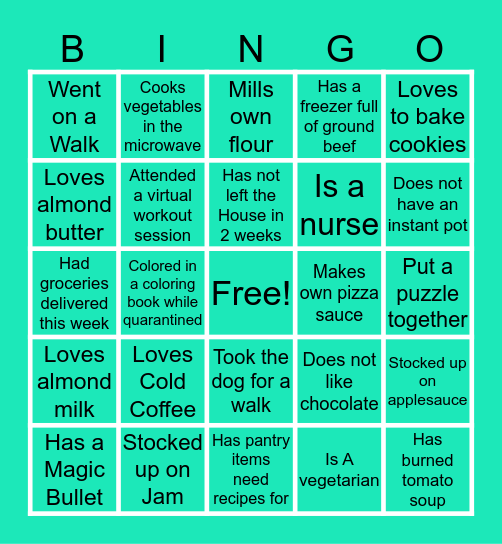 Card #1 Bingo Card