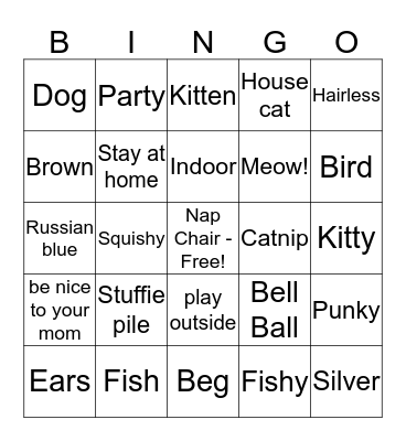 Leo's 8th Birthday Cat Bingo Card