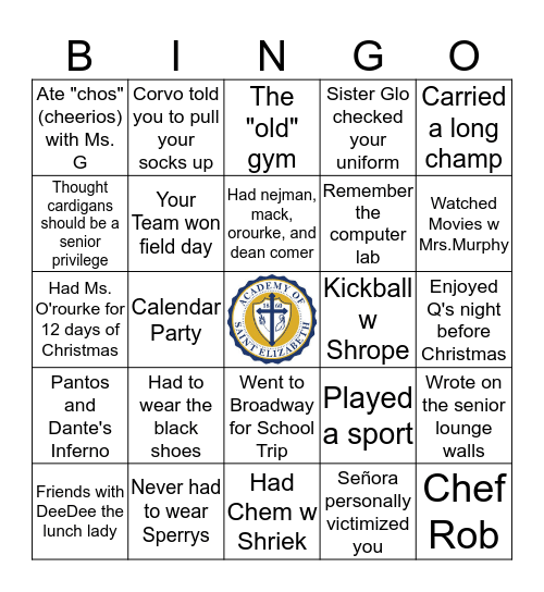 Stez Alumni Bingo Card